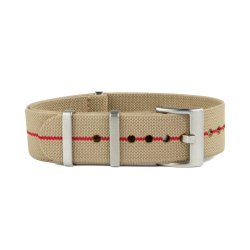 Elastisk Natorem - Kaki med rd stribe