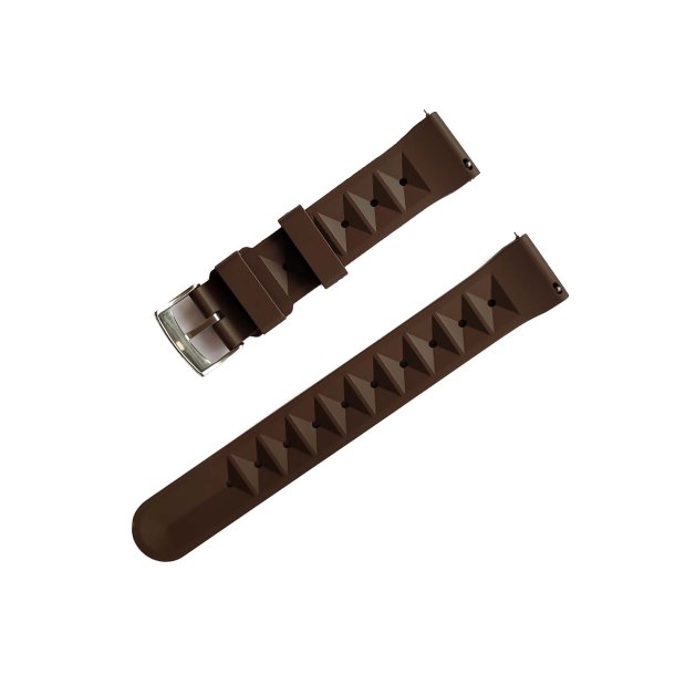 Vaffelm�nstret gummirem i FKM med quick-release - Brun
