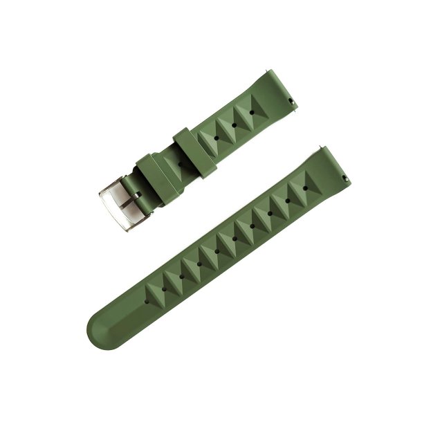 Vaffelm�nstret gummirem i FKM med quick-release - Gr�n