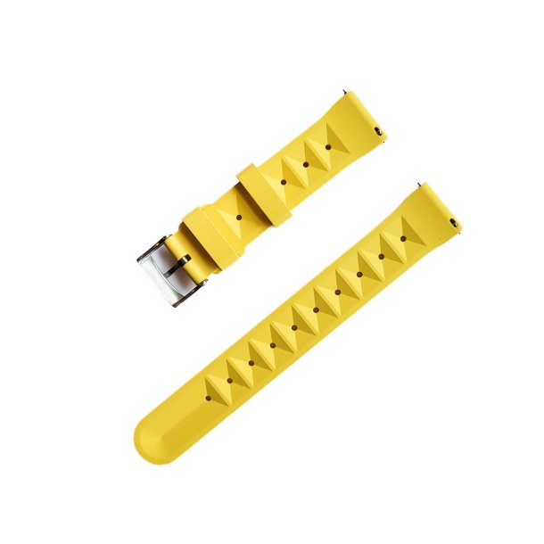 Vaffelm�nstret gummirem i FKM med quick-release - Gul