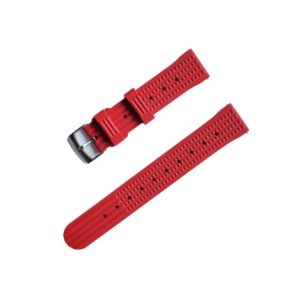 Vaffelm�nstret gummirem i FKM med quick-release - R�d