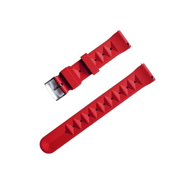 Vaffelm�nstret gummirem i FKM med quick-release - R�d