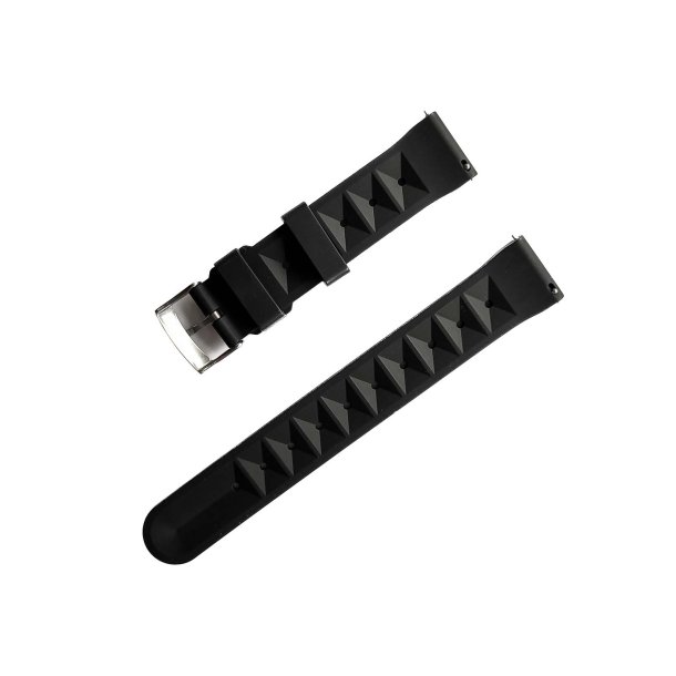 Vaffelm�nstret gummirem i FKM med quick-release - Sort