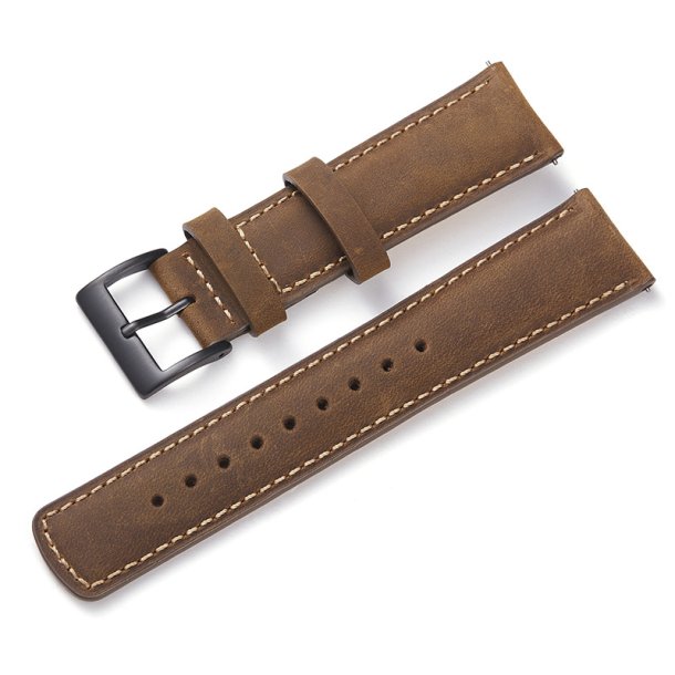 Rustik L�derrem med Quick-release - Jordbrun