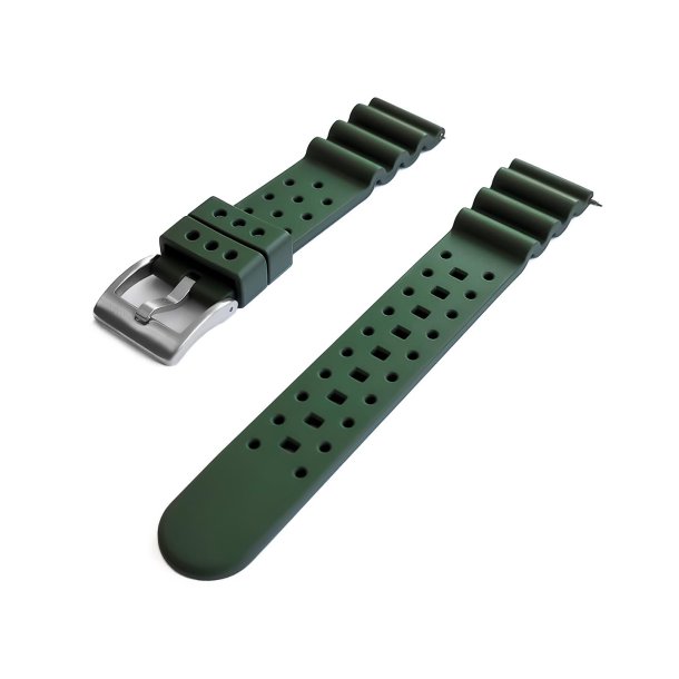 Klassisk gummirem i TPSiV-silikone med quick-release - M�rkegr�n