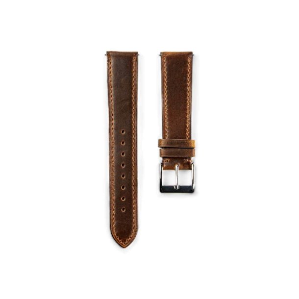 Klassisk L�derrem med Quick-release - Cognac