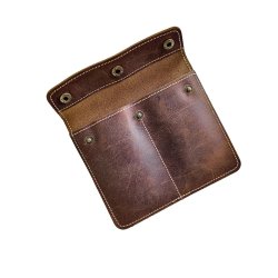 lderetui med plads til to ure i brunt lder