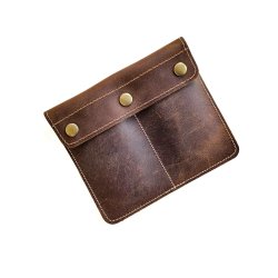 lderetui med plads til to ure i brunt lder