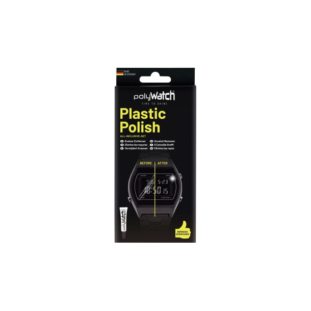 polyWatch Plastic Polish - St med tube, poleringsklud og guide