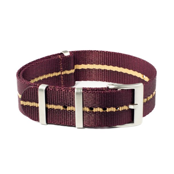 Natorem med pr�get stribe - Bordeaux med beige stribe