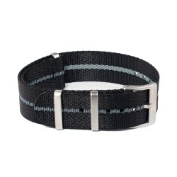 Natorem med prget stribe - Sort med gr stribe