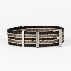 Premium Natorem - Sorte, beige og gr striber - Bond's choice NTTD