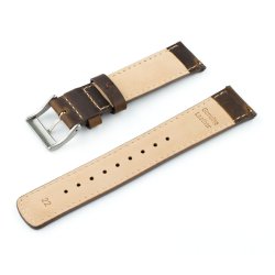 Rustik Lderrem med Quick-release - Mokka