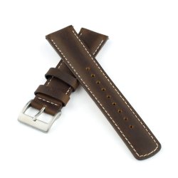 Rustik Lderrem med Quick-release - Mokka