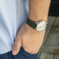 Rustik Lderrem II med Quick-release - Mrkegrn