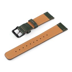 Rustik Lderrem II med Quick-release - Mrkegrn