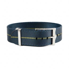 Single Pass Luksus - Marinebl med grn stribe