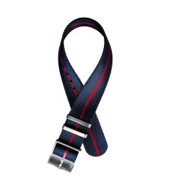 Single Pass Luksus - Marinebl med rd stribe