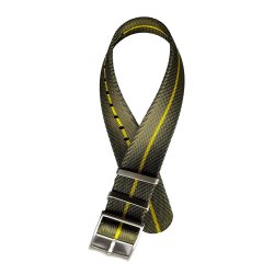 Single Pass Luksus - Olivengrn med gul stribe