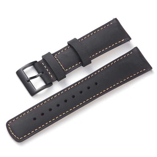 Rustik L�derrem med Quick-release - Mat sort