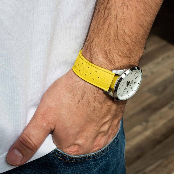 Tropisk gummirem i FKM med quick-release - Gul