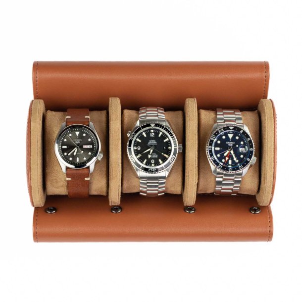 Watch Roll til tre ure - Cognacfarvet