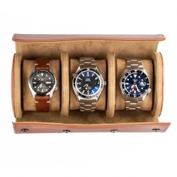 Watch Roll til tre ure - Cognacfarvet