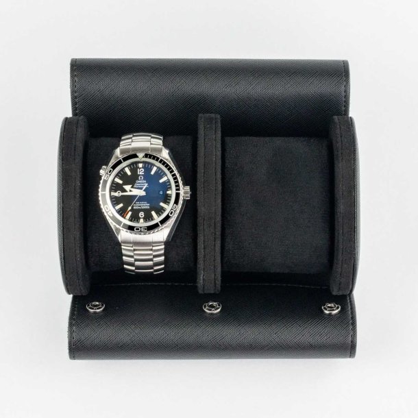 Watch Roll til to ure - Sort Saffiano